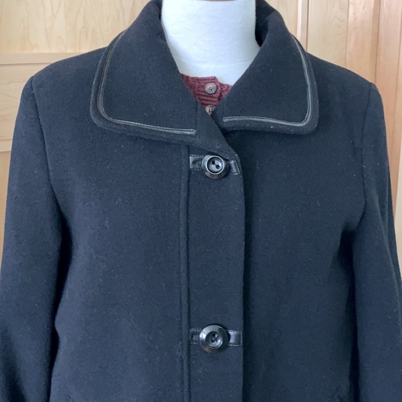 Marcona Black Wool Blend Peacoat, Size 10 - Picture 3 of 16